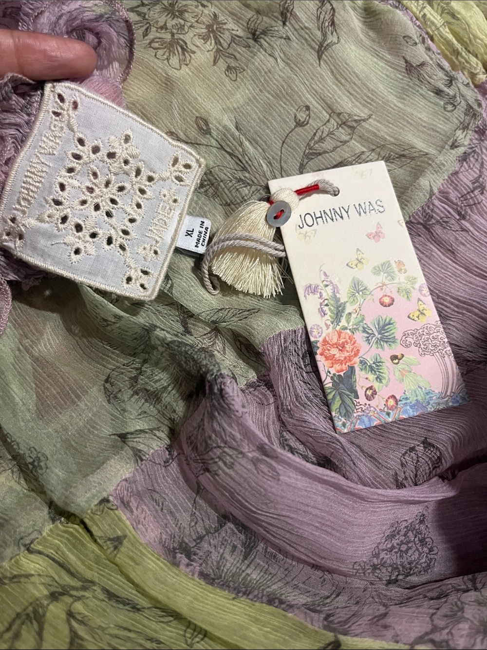 Johnny Was Petunia Silk Mini Dress Pastel Size XL - Picture 3 of 5